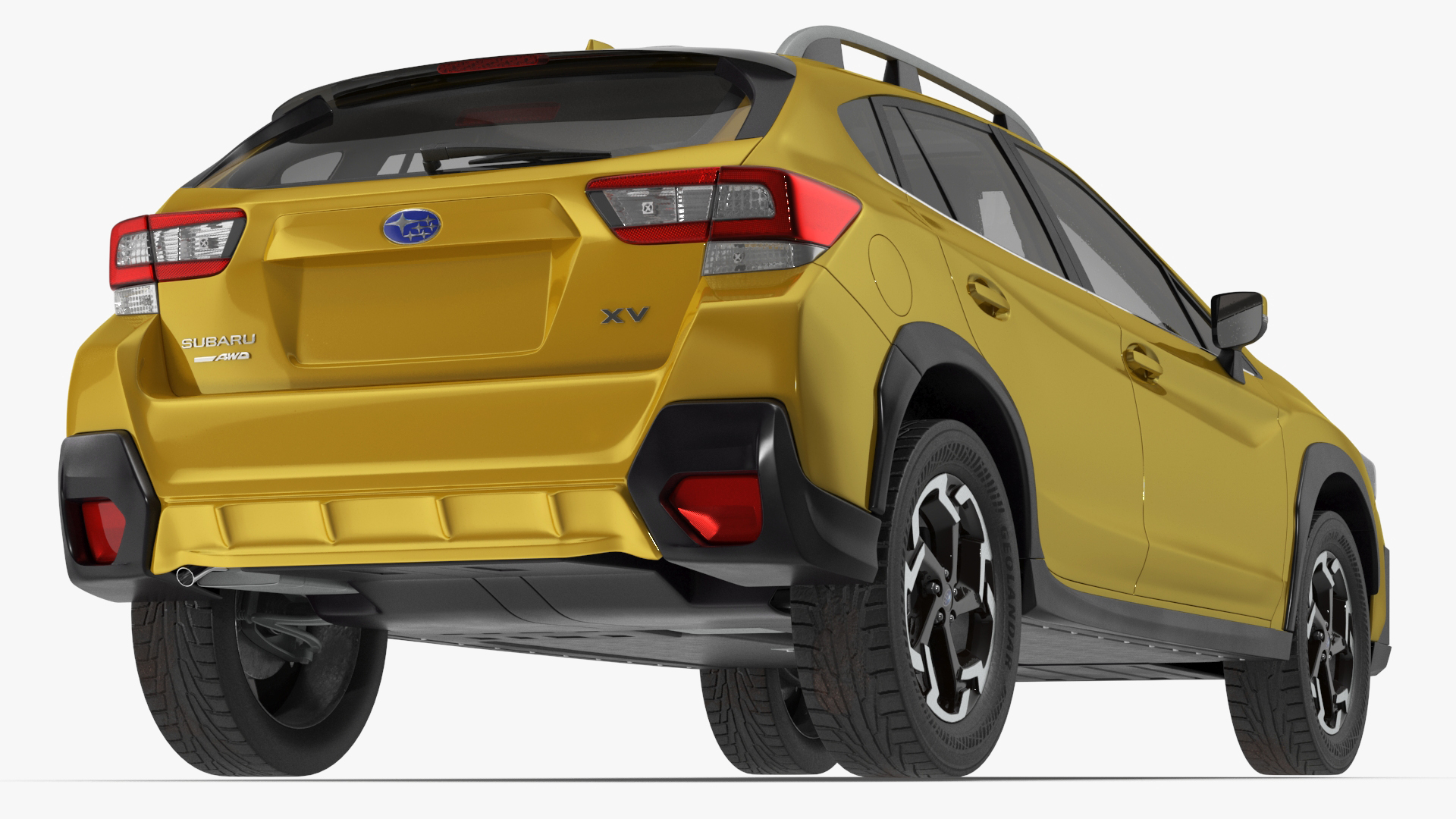 3D 2020 Subaru XV Hybrid Crossover Yellow model