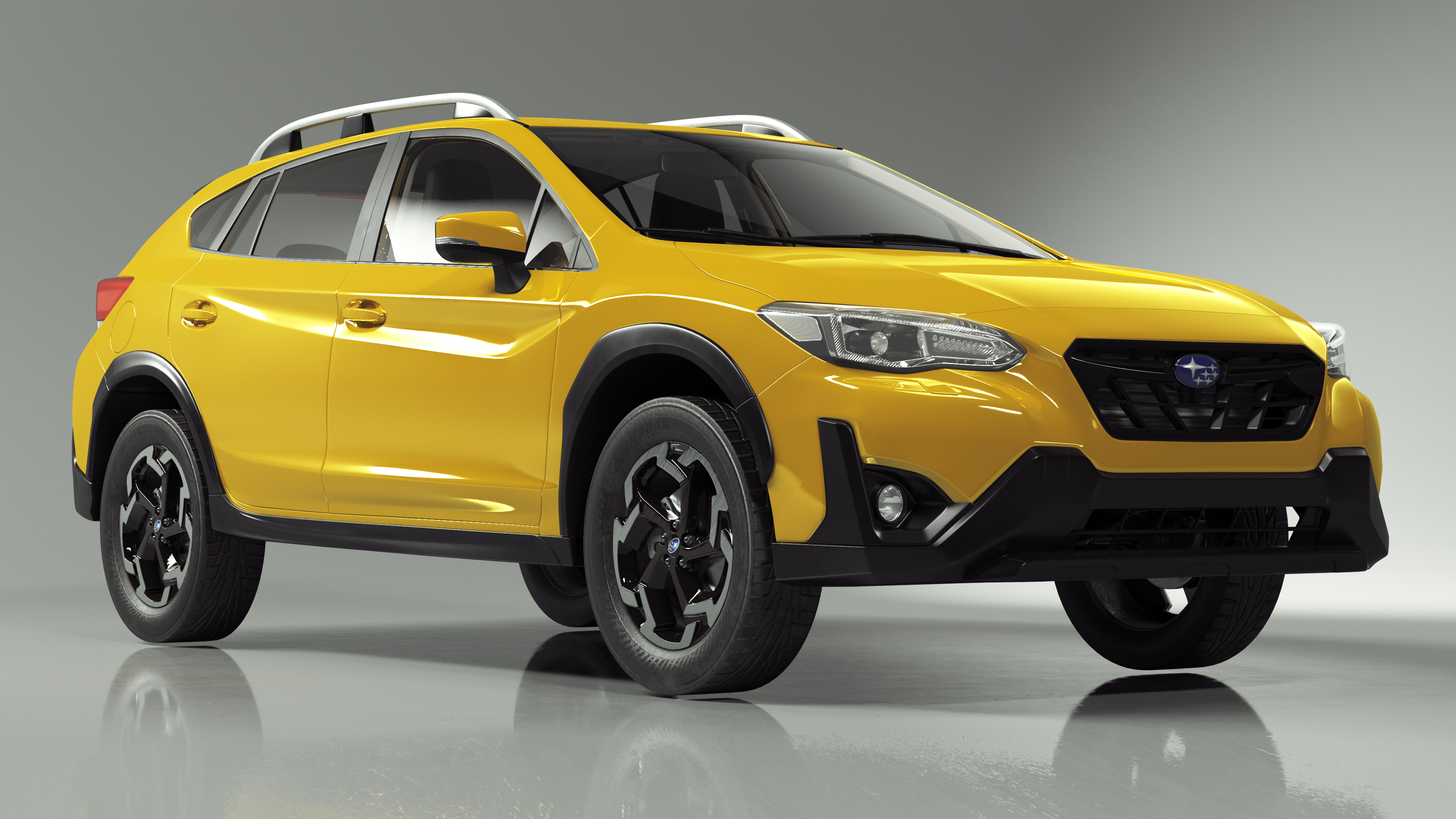 3D 2020 Subaru XV Hybrid Crossover Yellow model