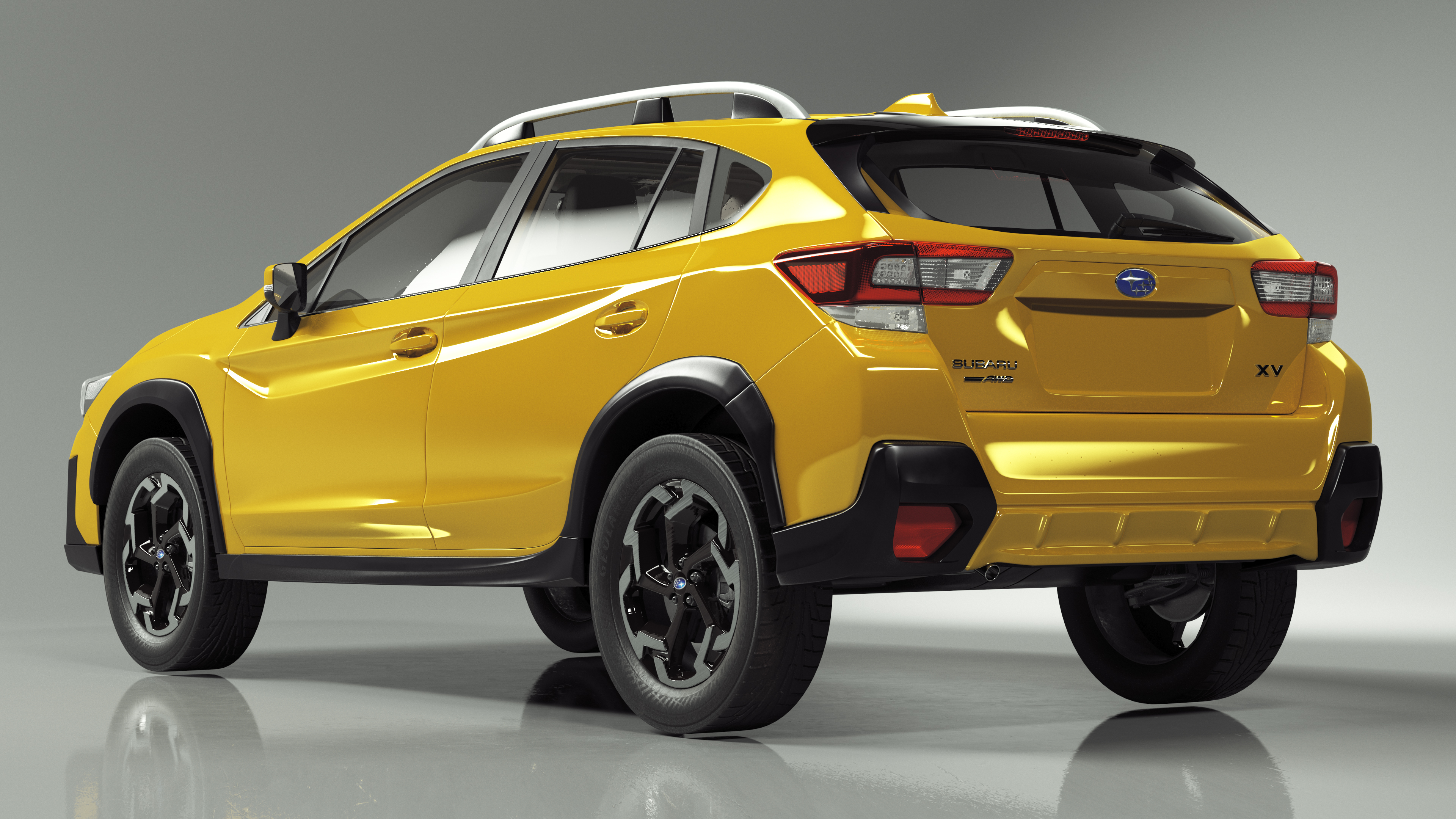 3D 2020 Subaru XV Hybrid Crossover Yellow model