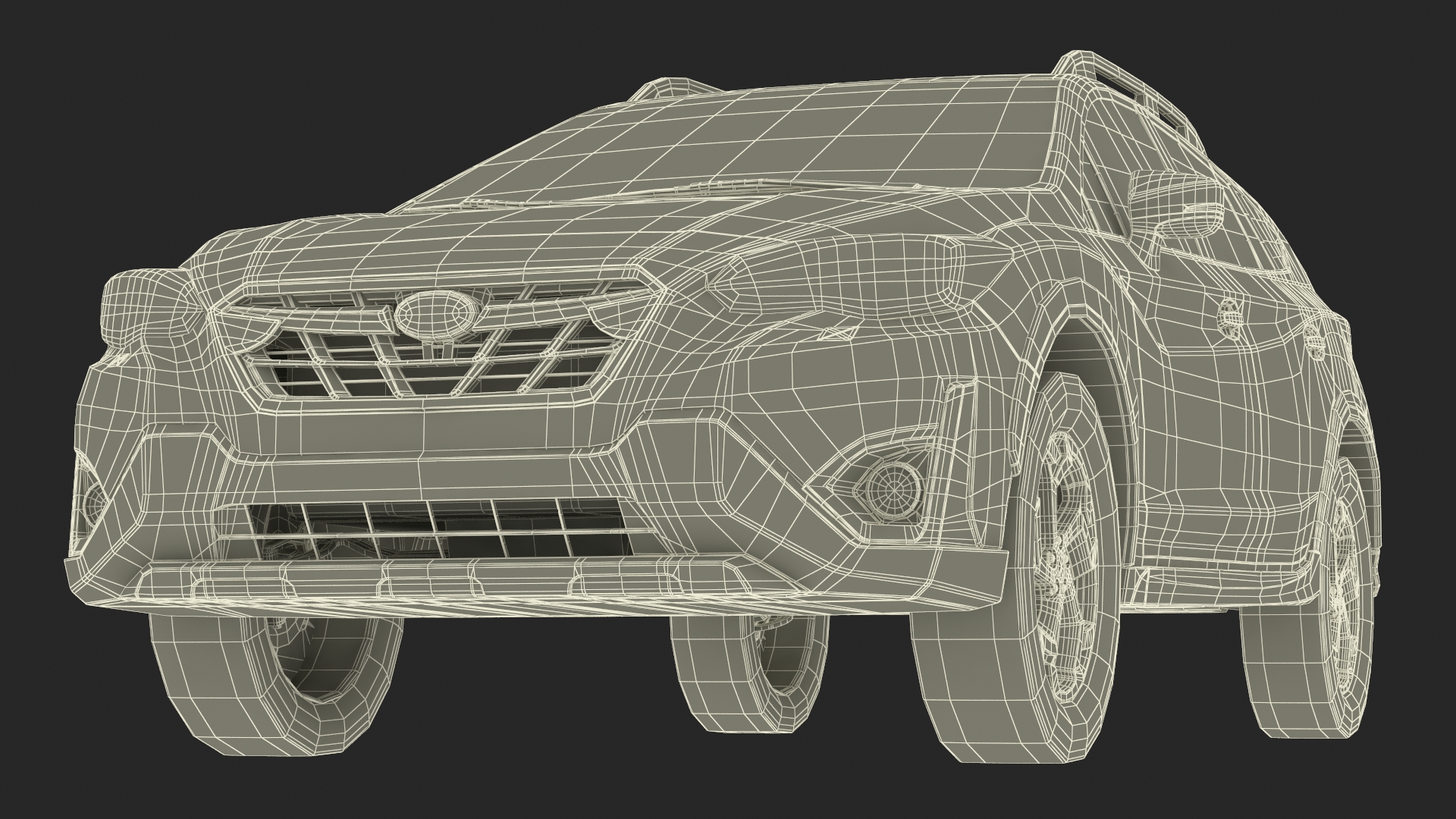 3D 2020 Subaru XV Hybrid Crossover Yellow model
