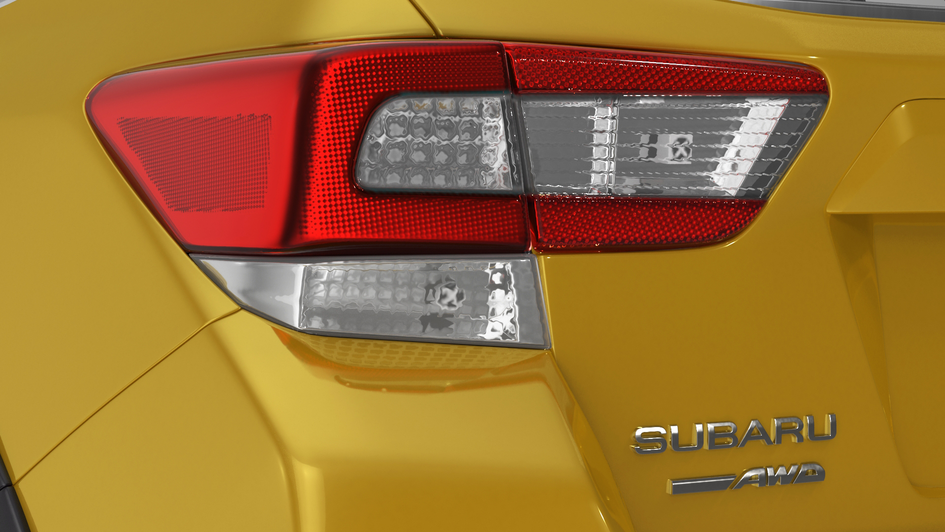 3D 2020 Subaru XV Hybrid Crossover Yellow model