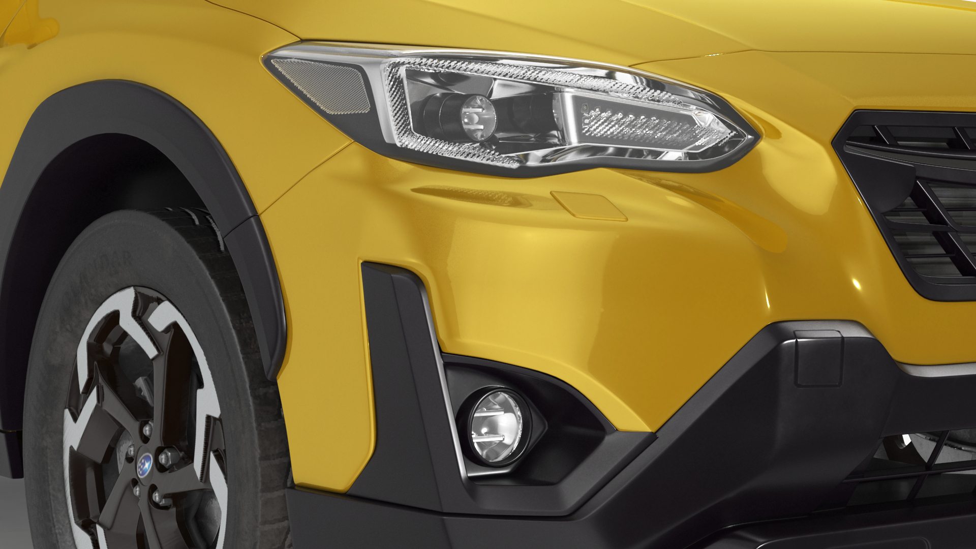 3D 2020 Subaru XV Hybrid Crossover Yellow model