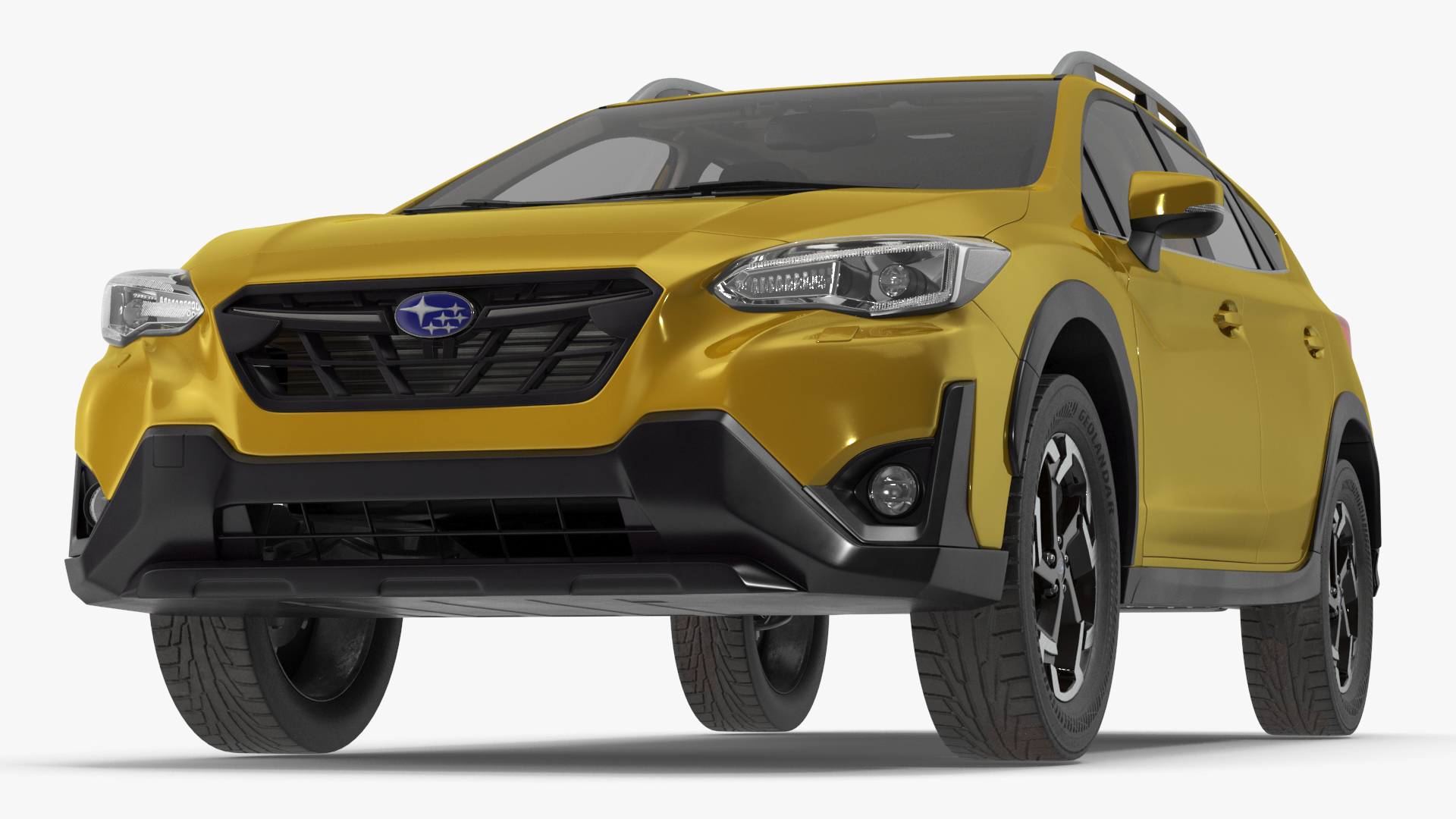 3D 2020 Subaru XV Hybrid Crossover Yellow model