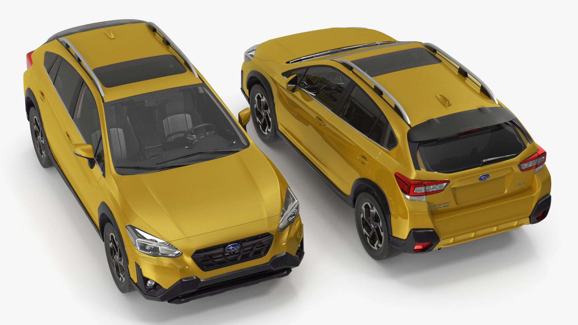 3D 2020 Subaru XV Hybrid Crossover Yellow model