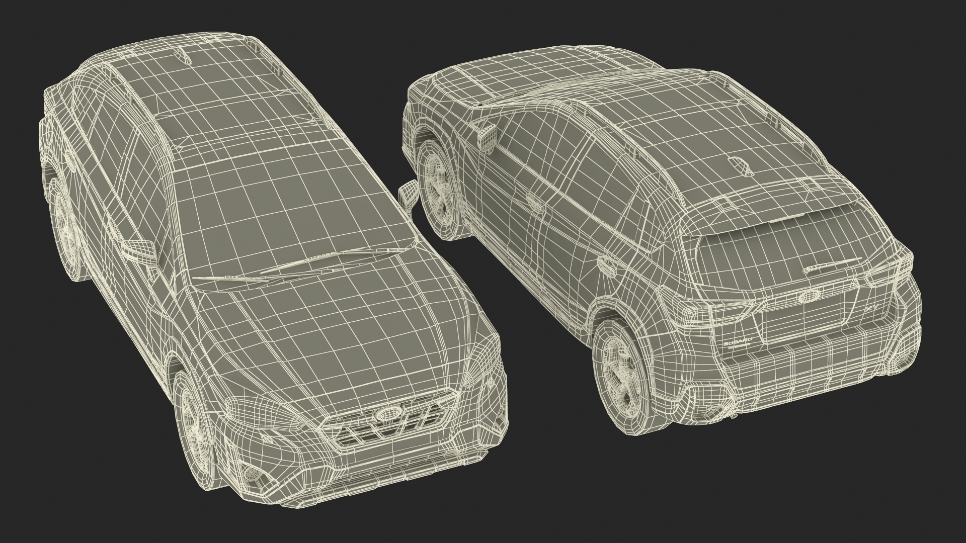 3D 2020 Subaru XV Hybrid Crossover Yellow model