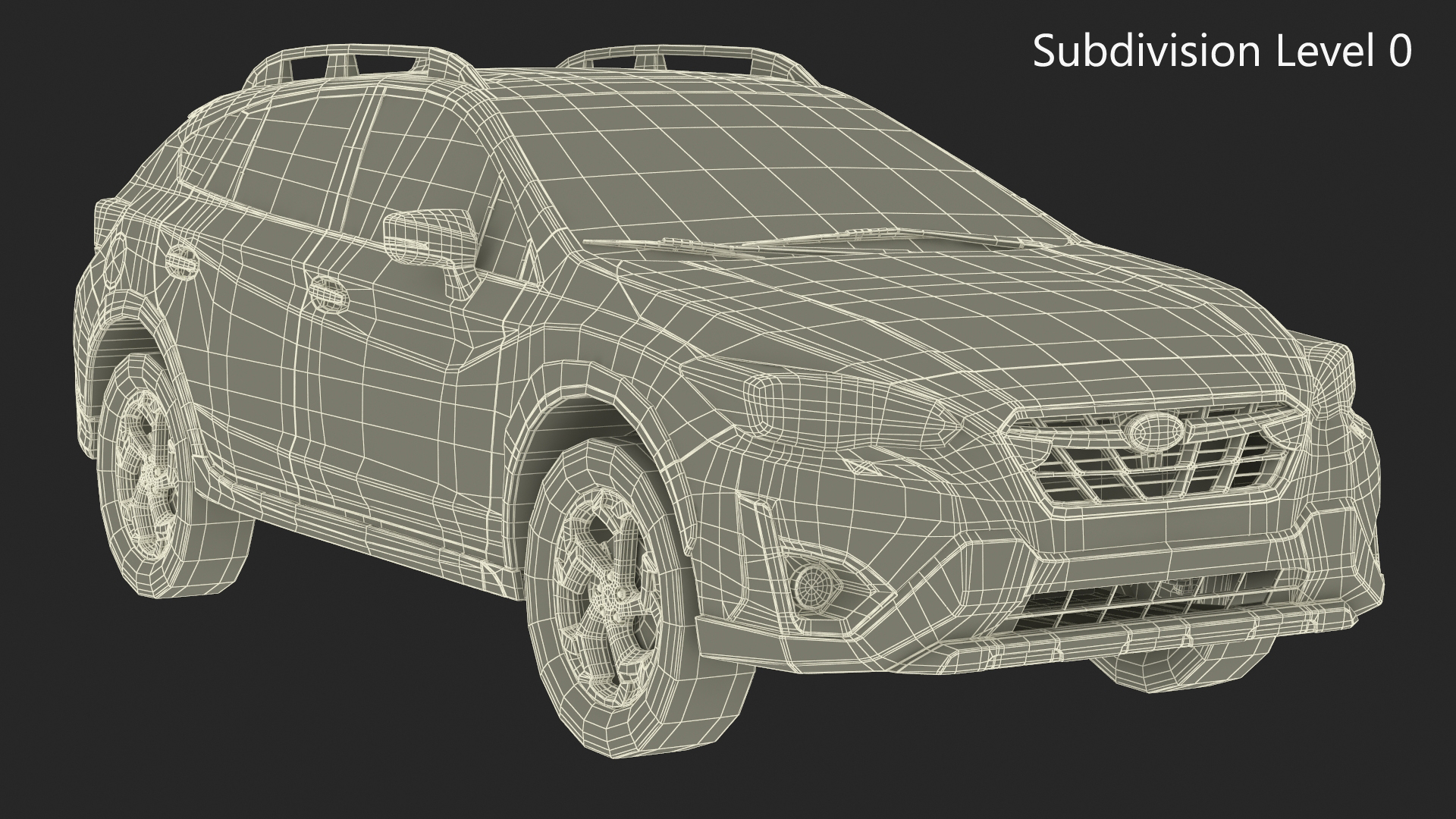 3D 2020 Subaru XV Hybrid Crossover Yellow model