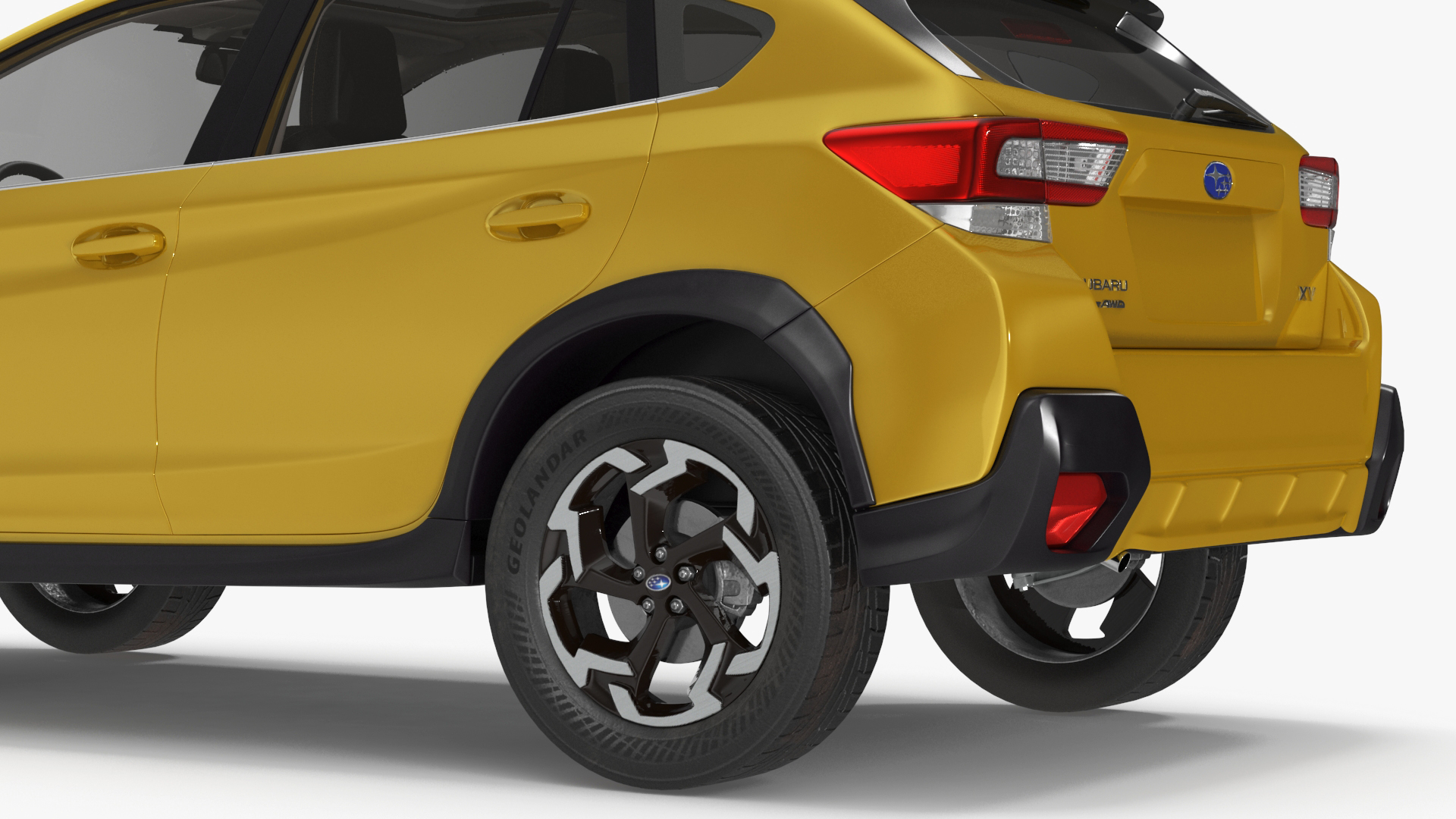 3D 2020 Subaru XV Hybrid Crossover Yellow model