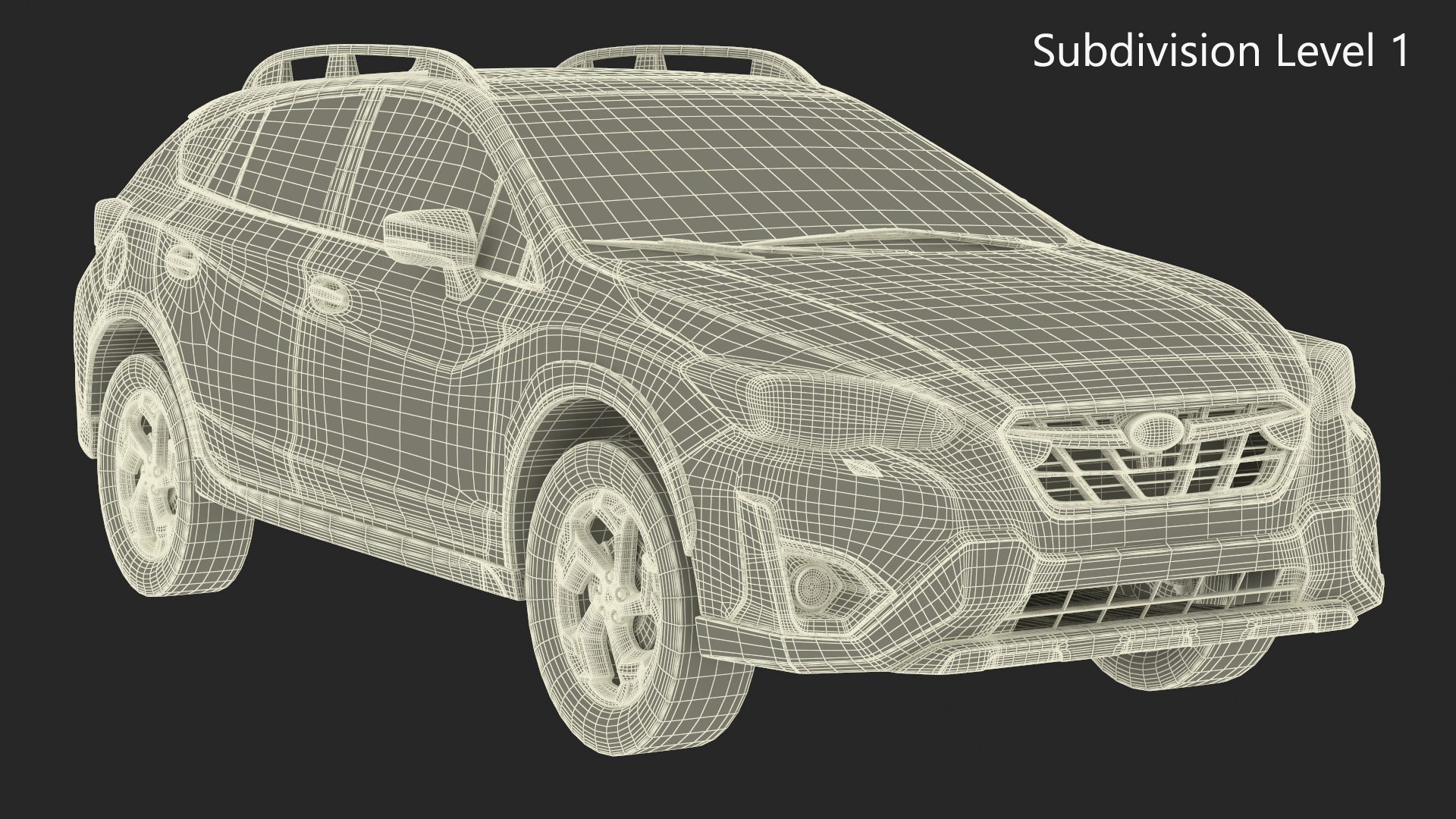 3D 2020 Subaru XV Hybrid Crossover Yellow model