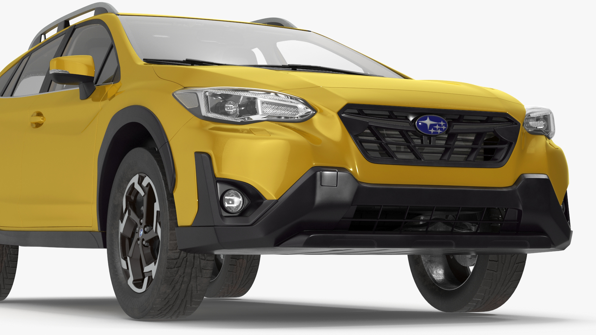 3D 2020 Subaru XV Hybrid Crossover Yellow model