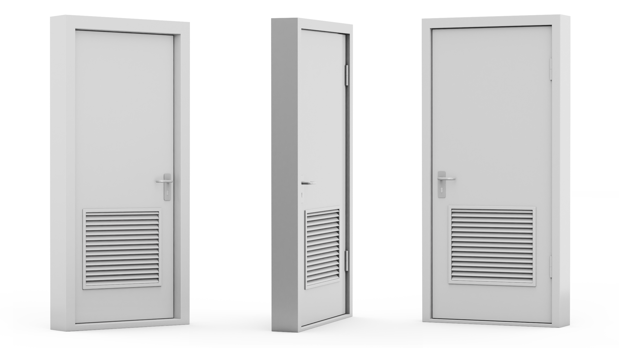 3D Grey Fire Door Single