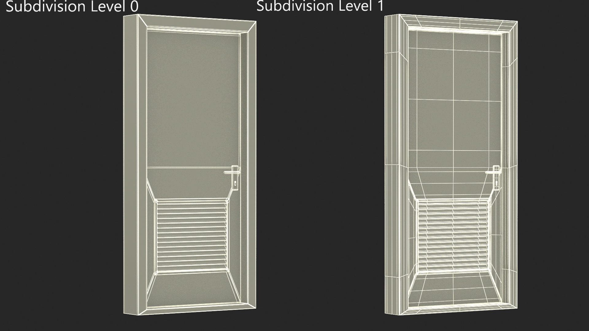 3D Grey Fire Door Single