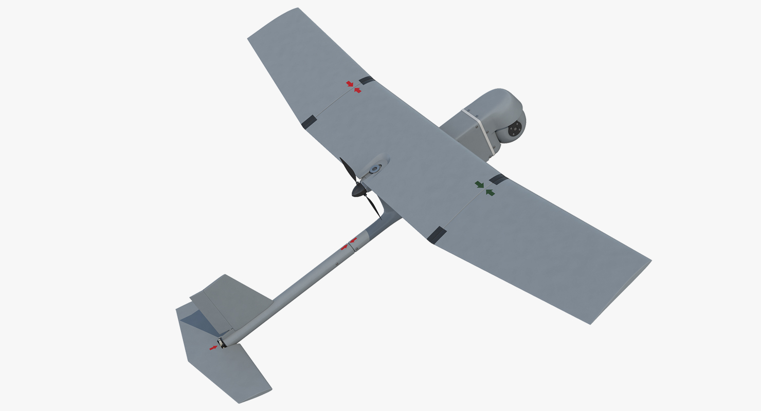 3D Small Hand Launched Remote Controlled UAV RQ 11B Raven Rigged