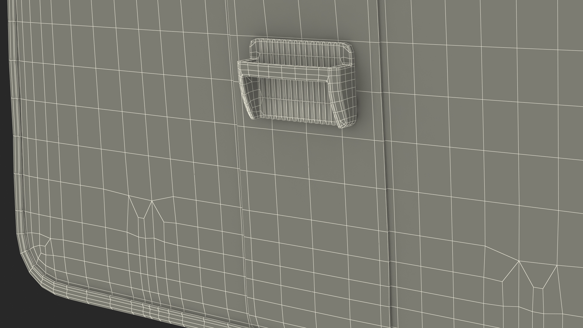 Opened Leather Flapover Briefcase Black 3D model