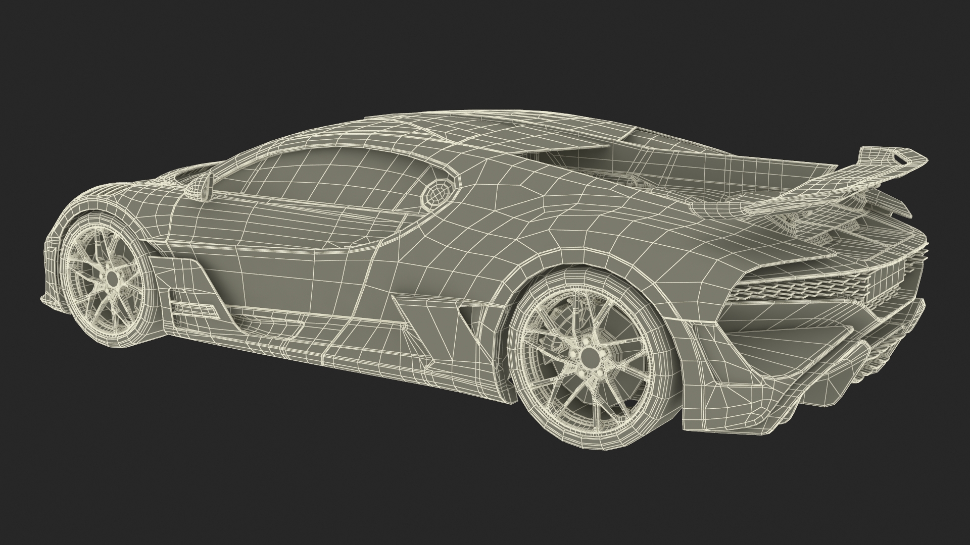 3D Luxury Car Grey Simplified