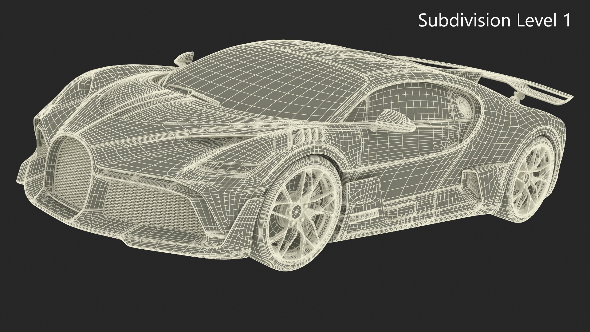 3D Luxury Car Grey Simplified