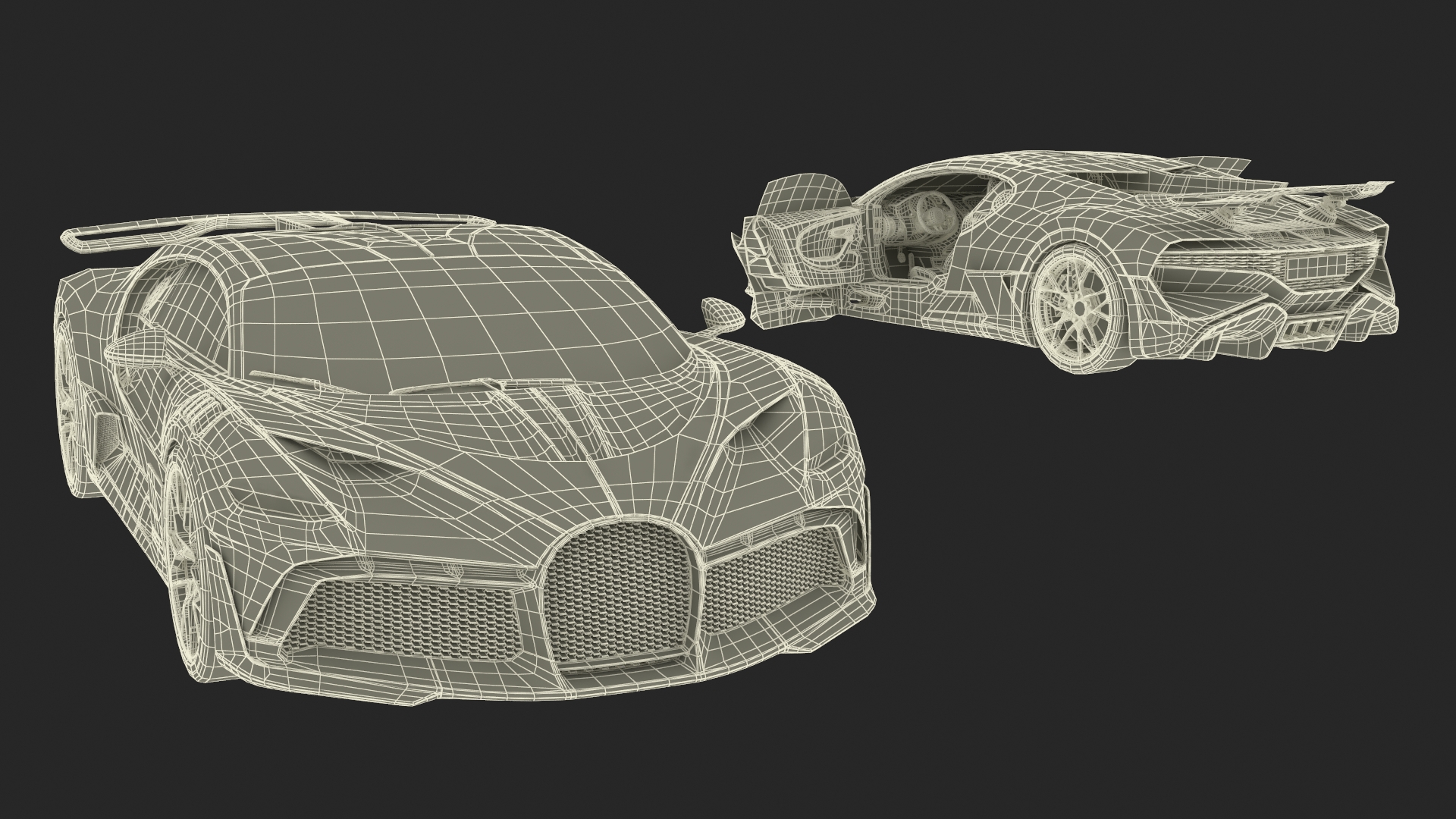 3D Luxury Car Grey Simplified