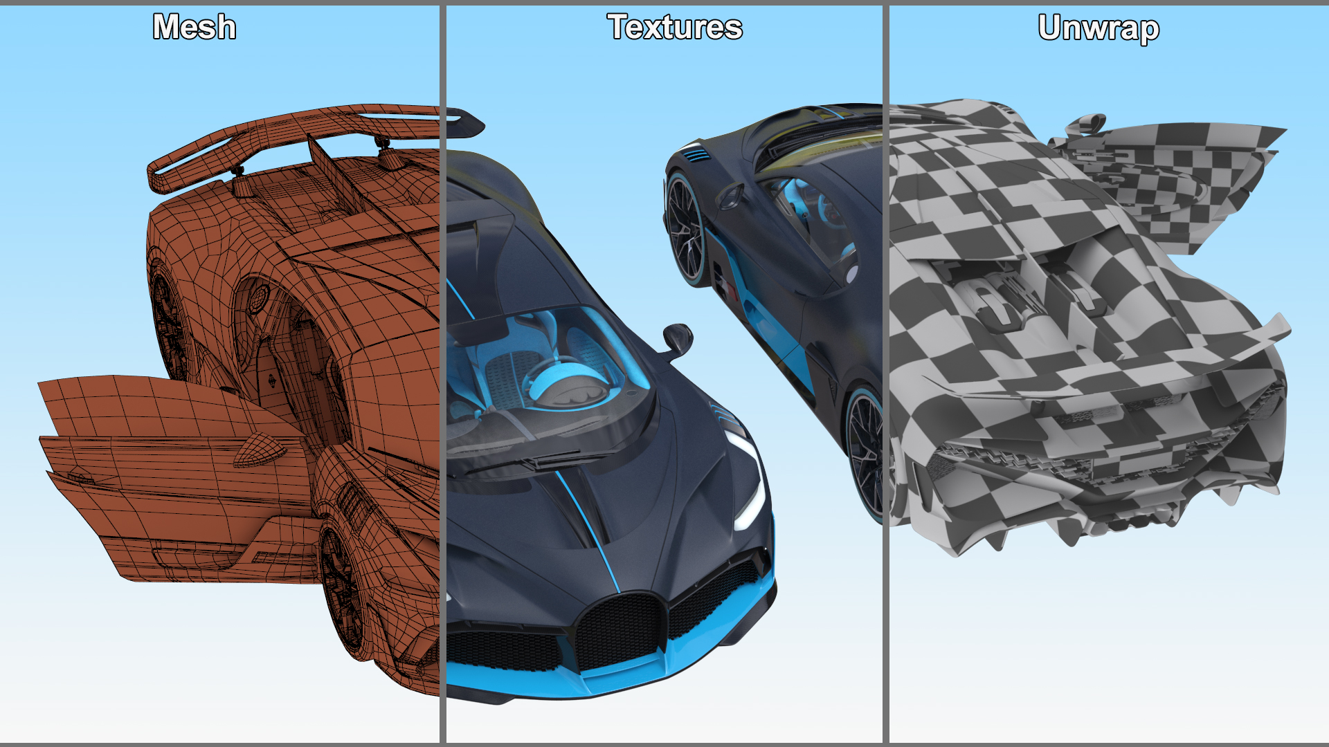 3D Luxury Car Grey Simplified