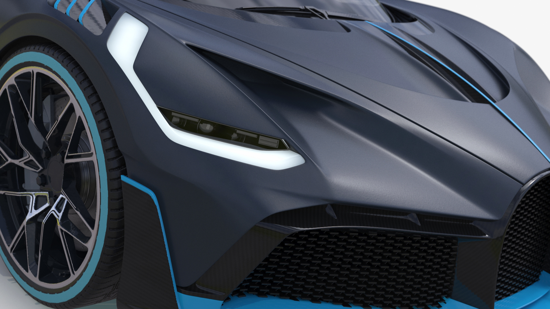 3D Luxury Car Grey Simplified