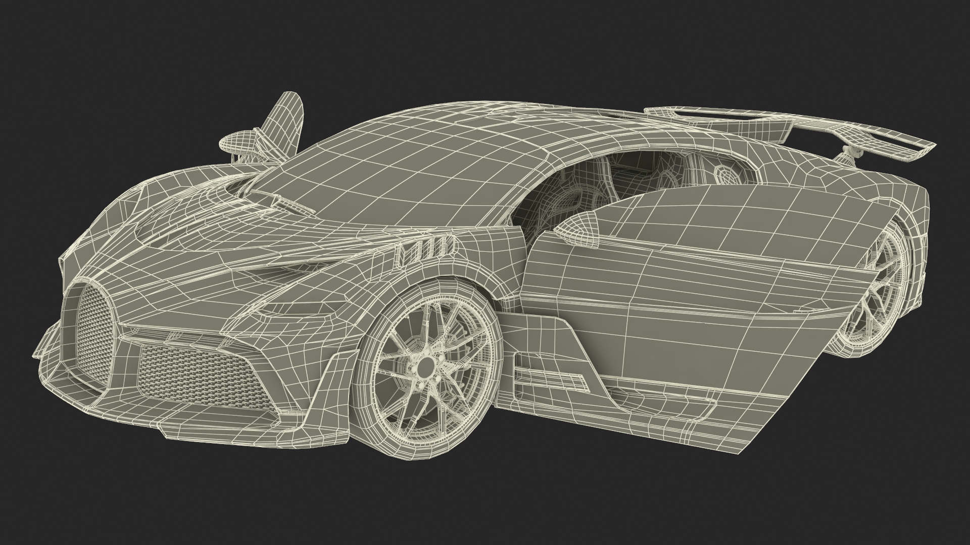 3D Luxury Car Grey Simplified