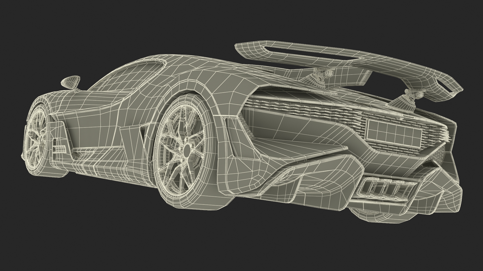 3D Luxury Car Grey Simplified