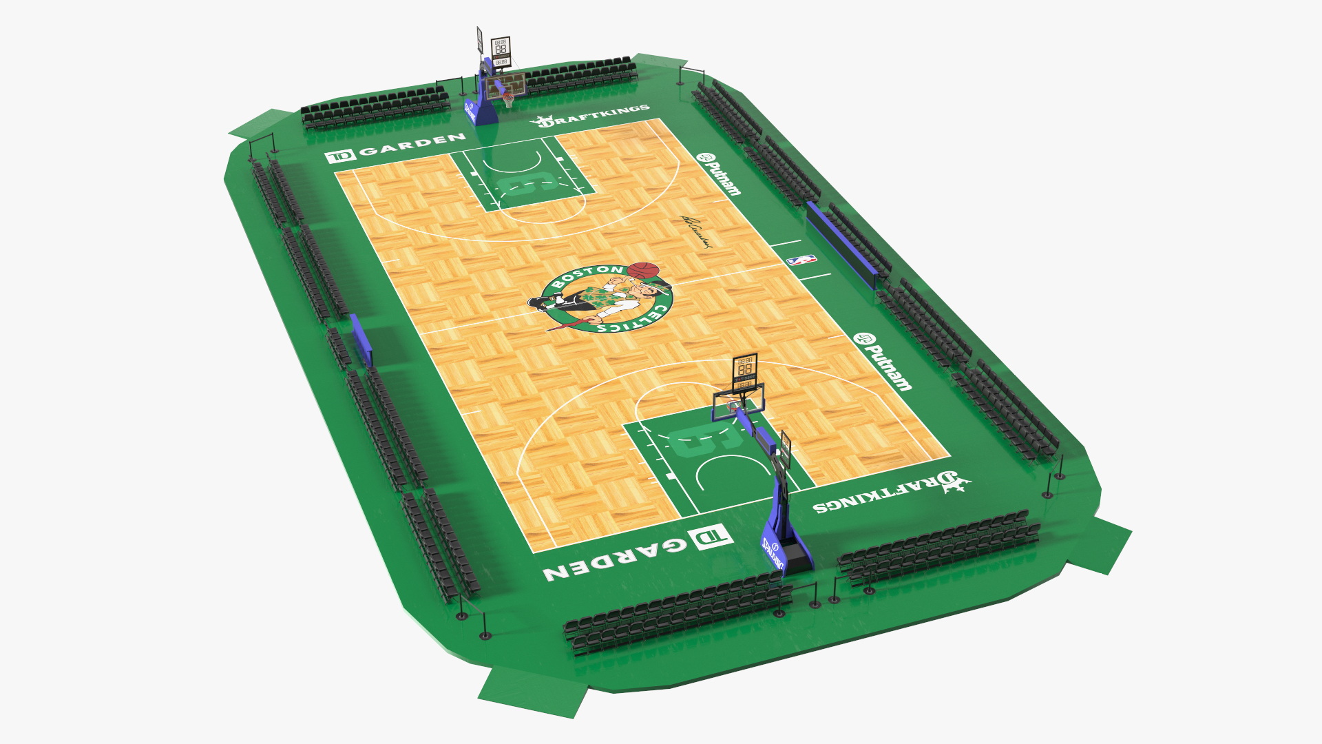 3D Basketball Court Boston Celtics