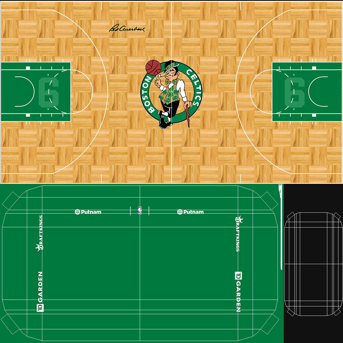 3D Basketball Court Boston Celtics
