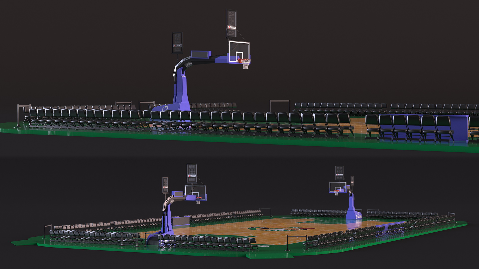 3D Basketball Court Boston Celtics