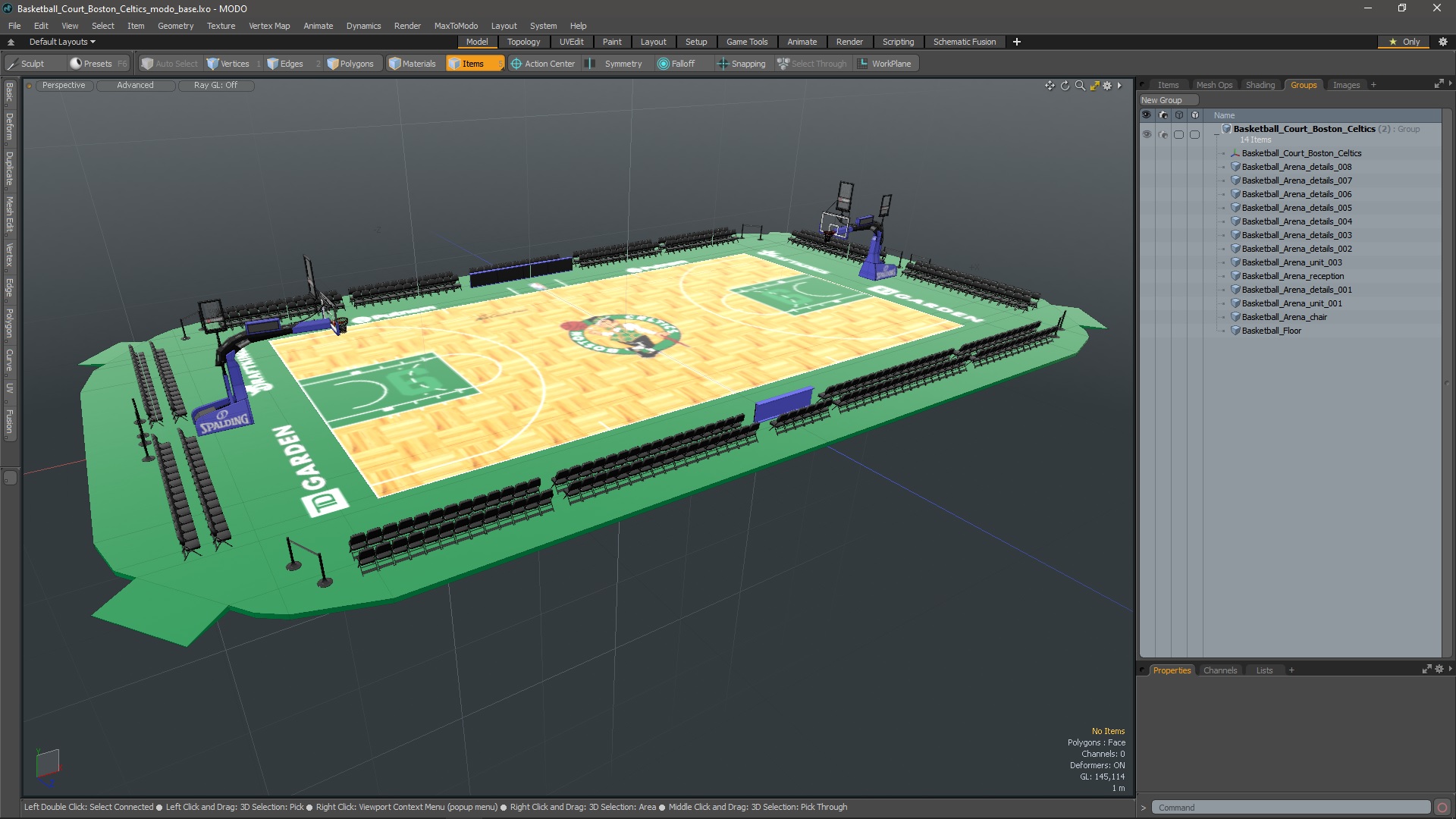 3D Basketball Court Boston Celtics