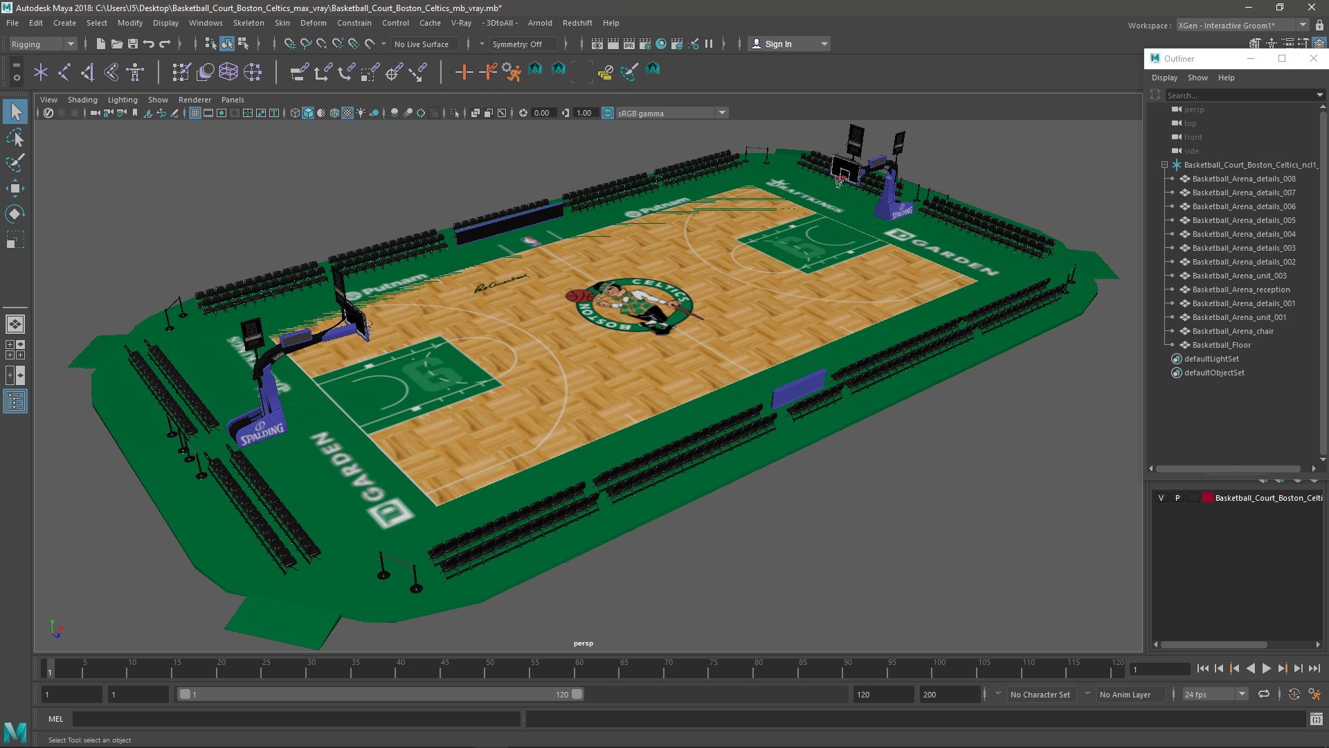 3D Basketball Court Boston Celtics