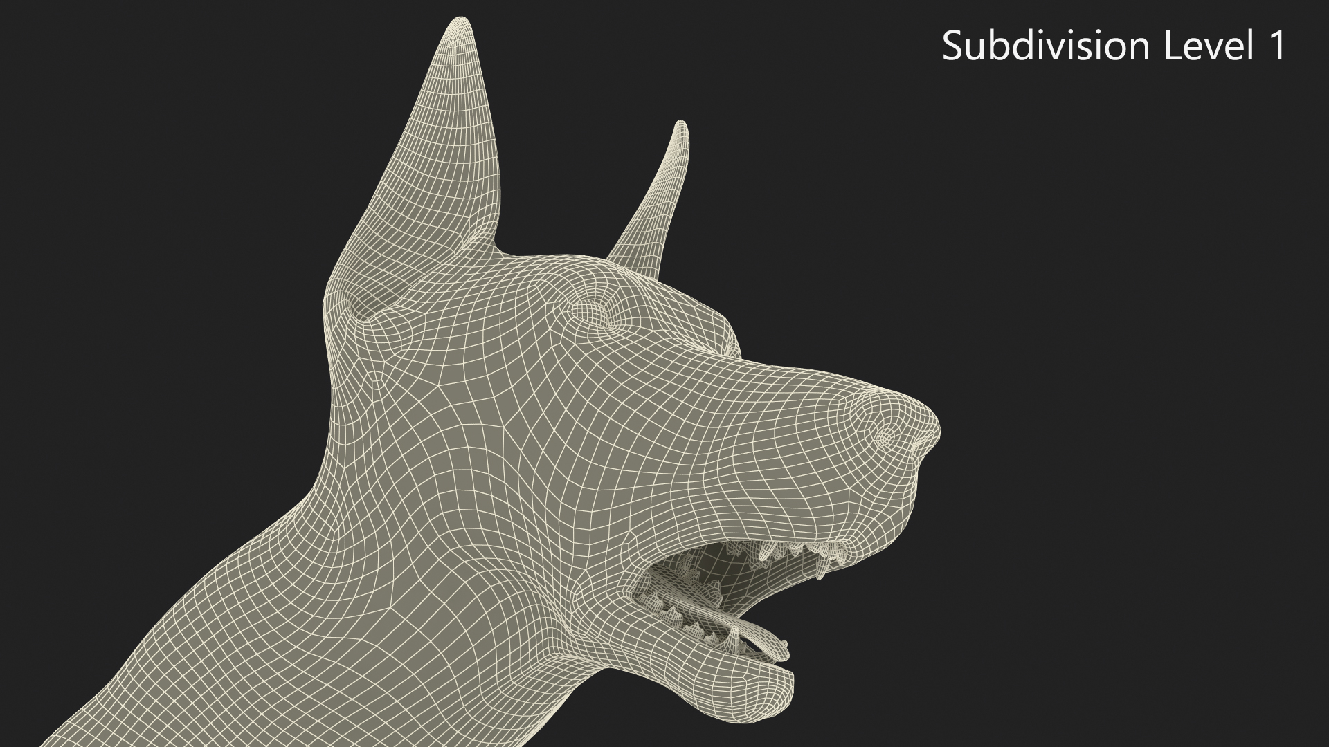 3D model Doberman Dog Brown Running Fur