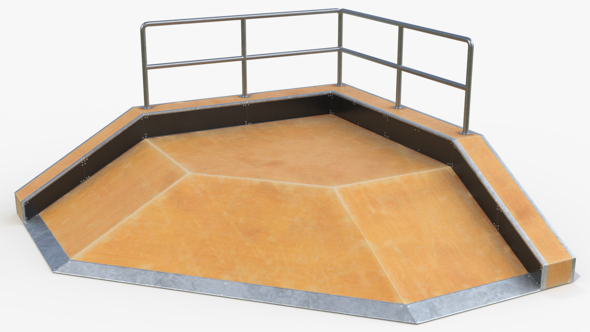 Modular Skatepark Ramp Elements Set Game Ready, view 11