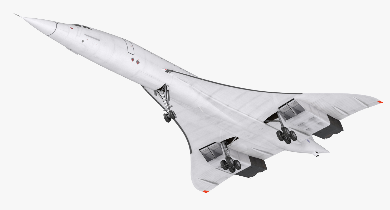 3D model Concorde supersonic Passenger Jet Airliner Generic