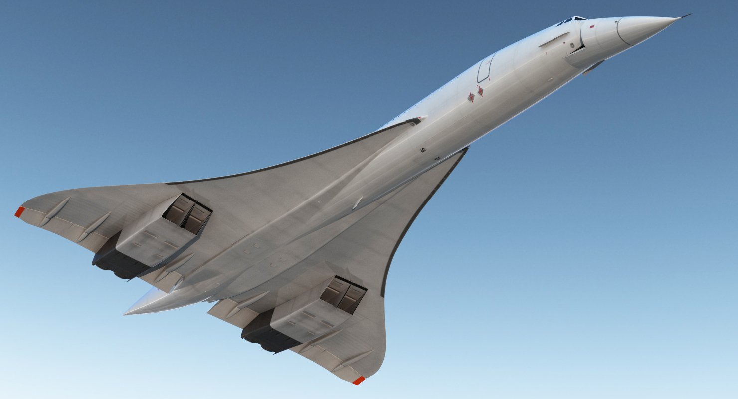 3D model Concorde supersonic Passenger Jet Airliner Generic