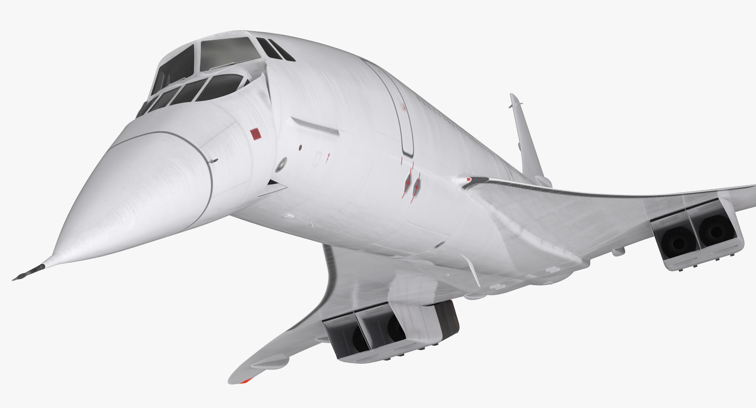 3D model Concorde supersonic Passenger Jet Airliner Generic