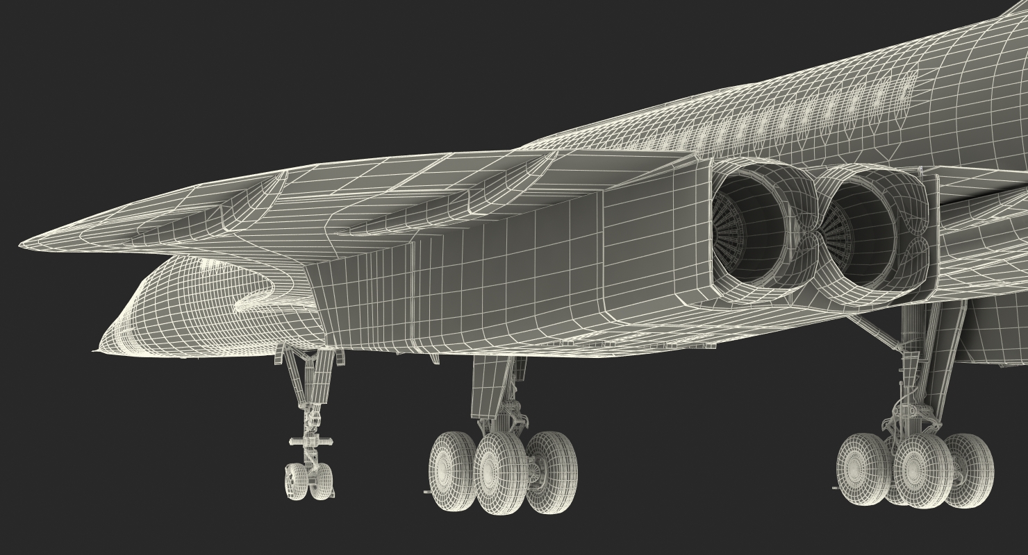 3D model Concorde supersonic Passenger Jet Airliner Generic