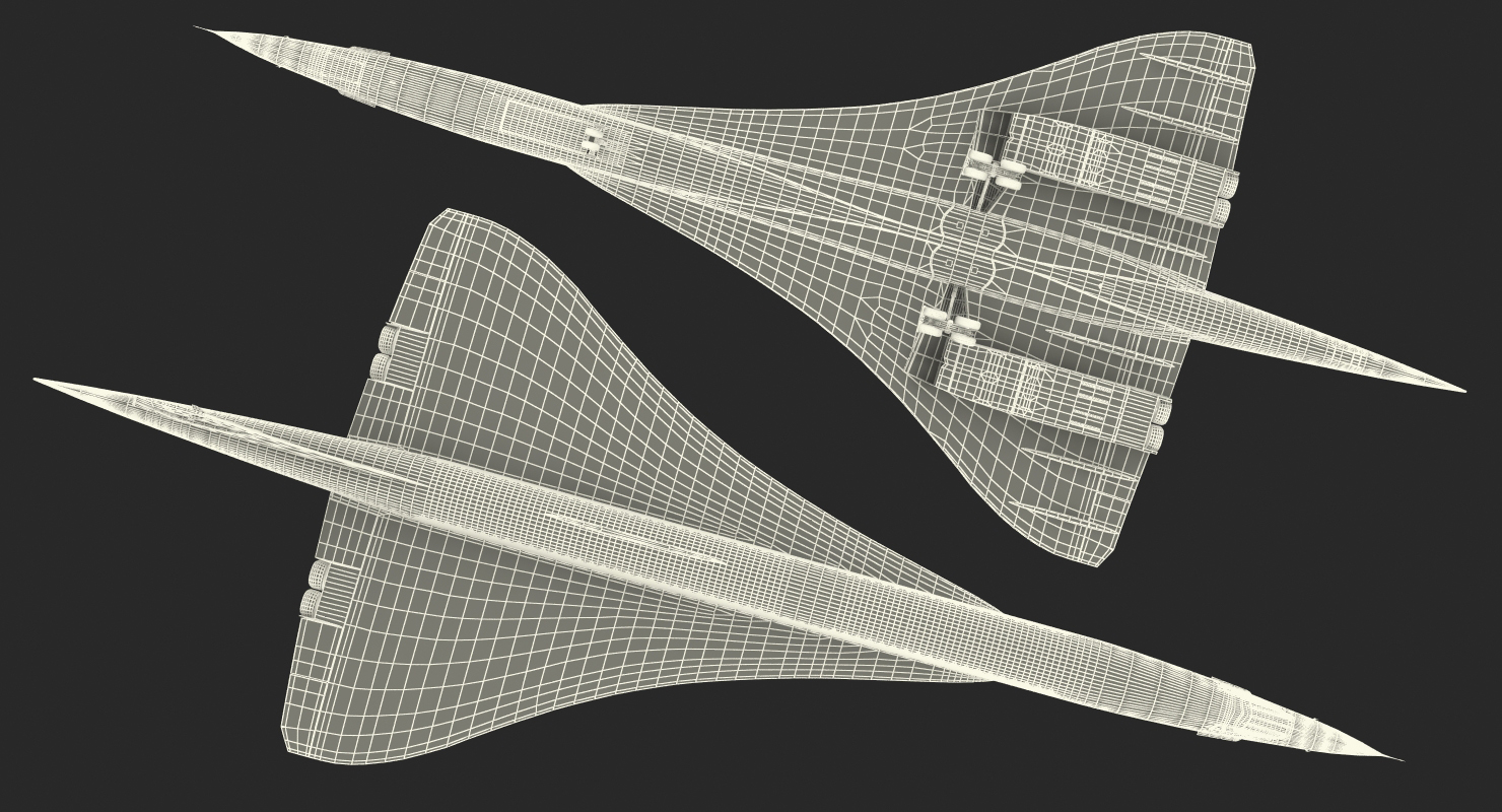 3D model Concorde supersonic Passenger Jet Airliner Generic