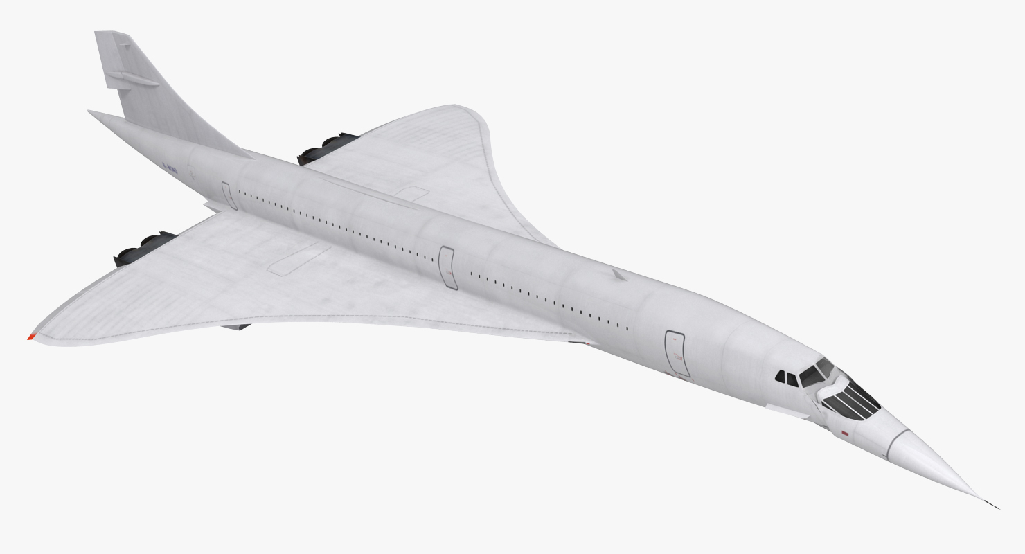 3D model Concorde supersonic Passenger Jet Airliner Generic
