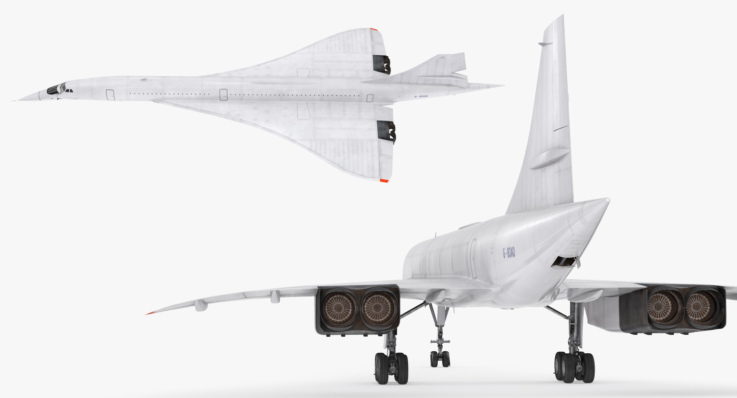 3D model Concorde supersonic Passenger Jet Airliner Generic