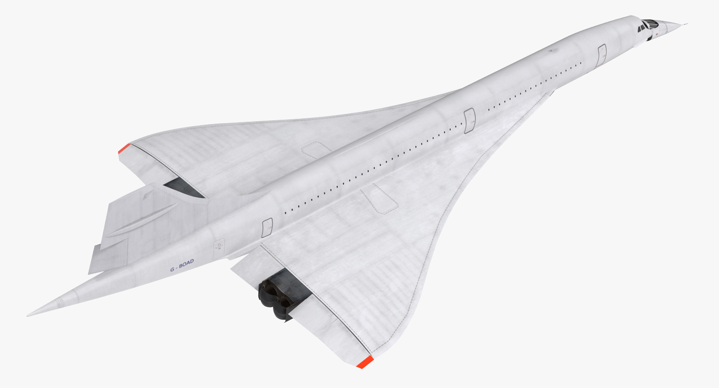 3D model Concorde supersonic Passenger Jet Airliner Generic