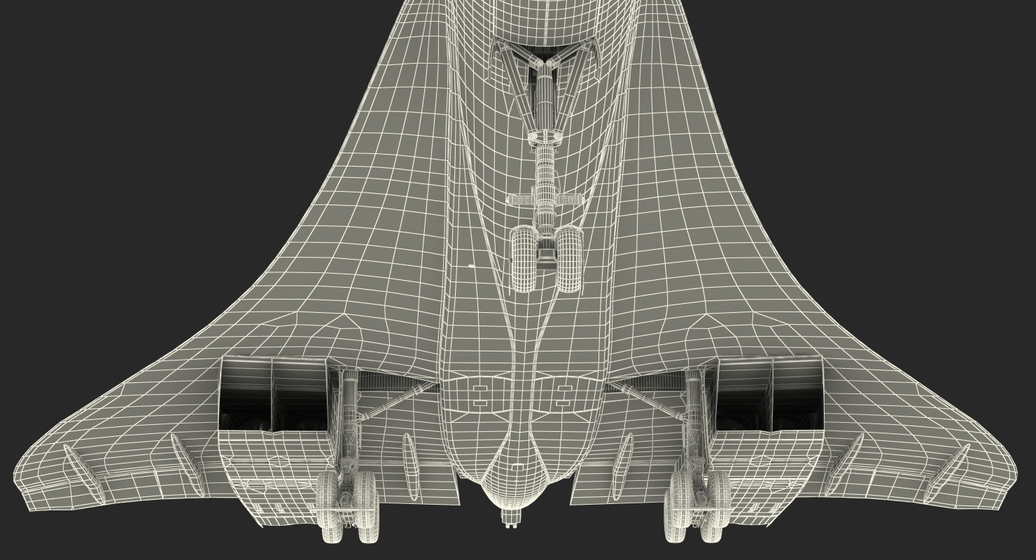 3D model Concorde supersonic Passenger Jet Airliner Generic