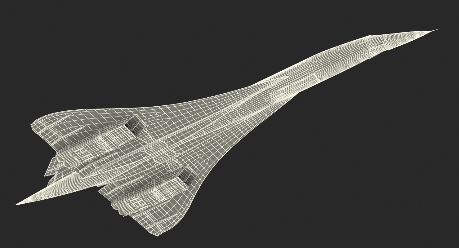 3D model Concorde supersonic Passenger Jet Airliner Generic