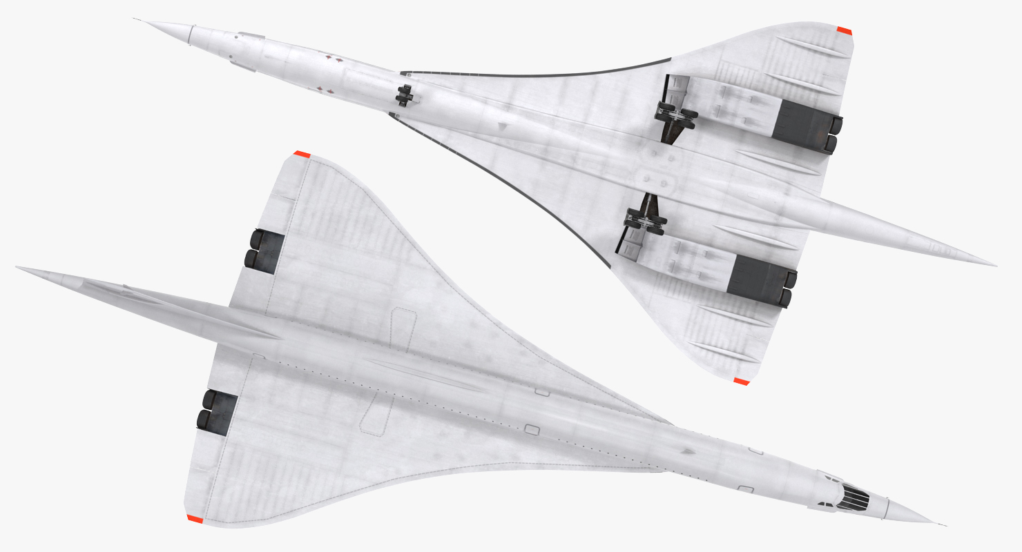 3D model Concorde supersonic Passenger Jet Airliner Generic