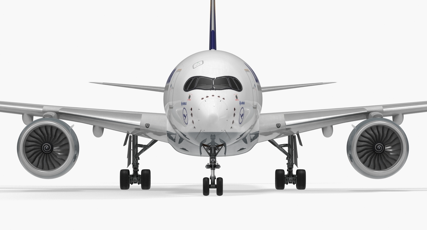 Airbus A350 900 Lufthansa Rigged 3D
