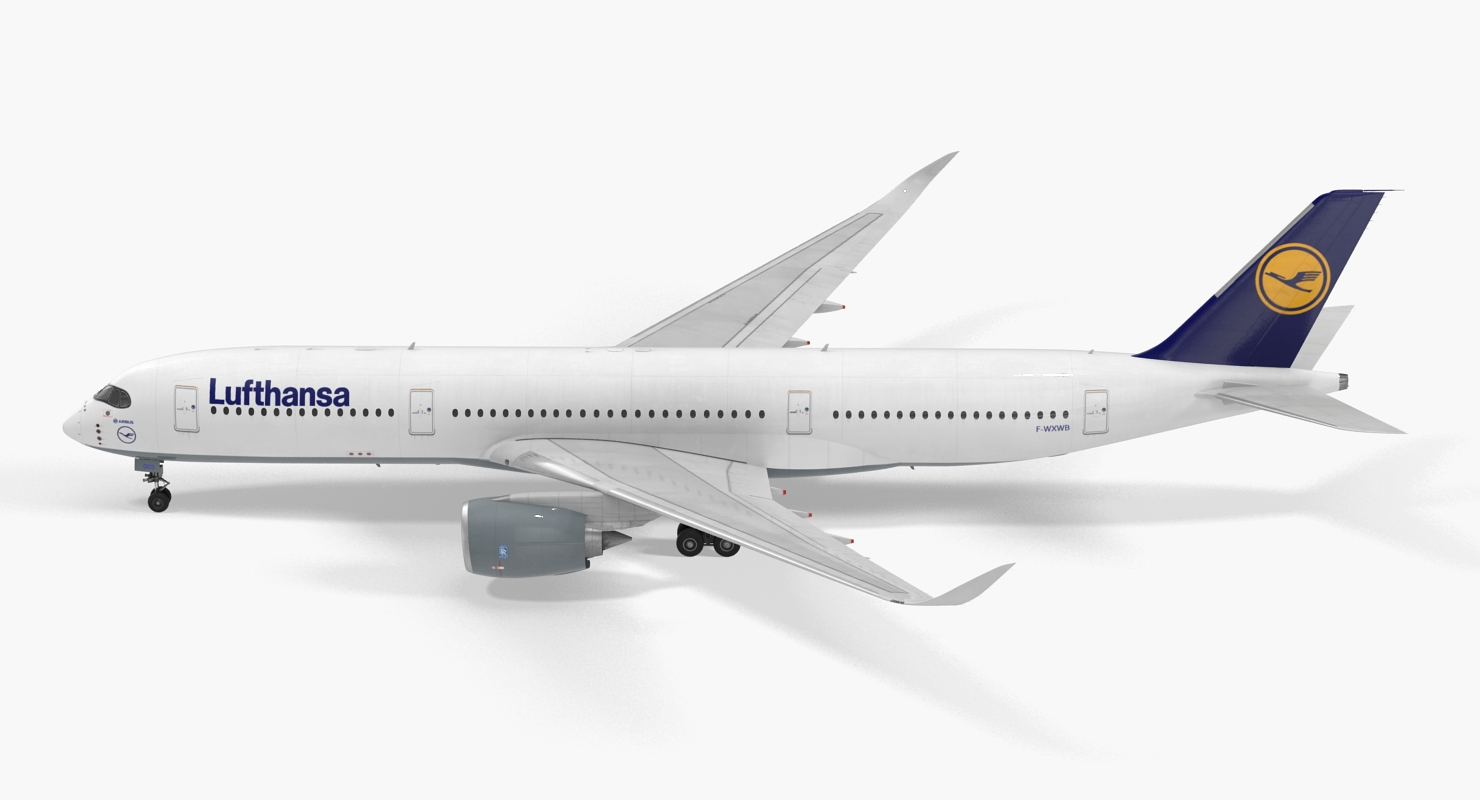 Airbus A350 900 Lufthansa Rigged 3D
