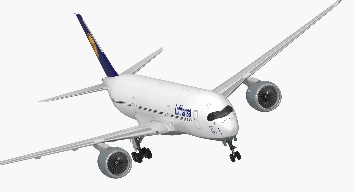 Airbus A350 900 Lufthansa Rigged 3D