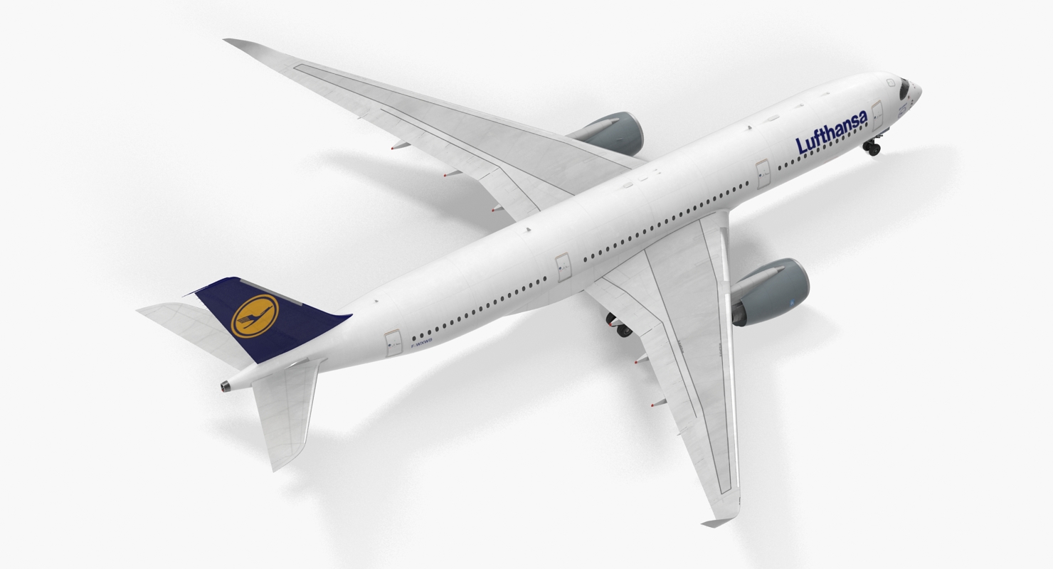 Airbus A350 900 Lufthansa Rigged 3D