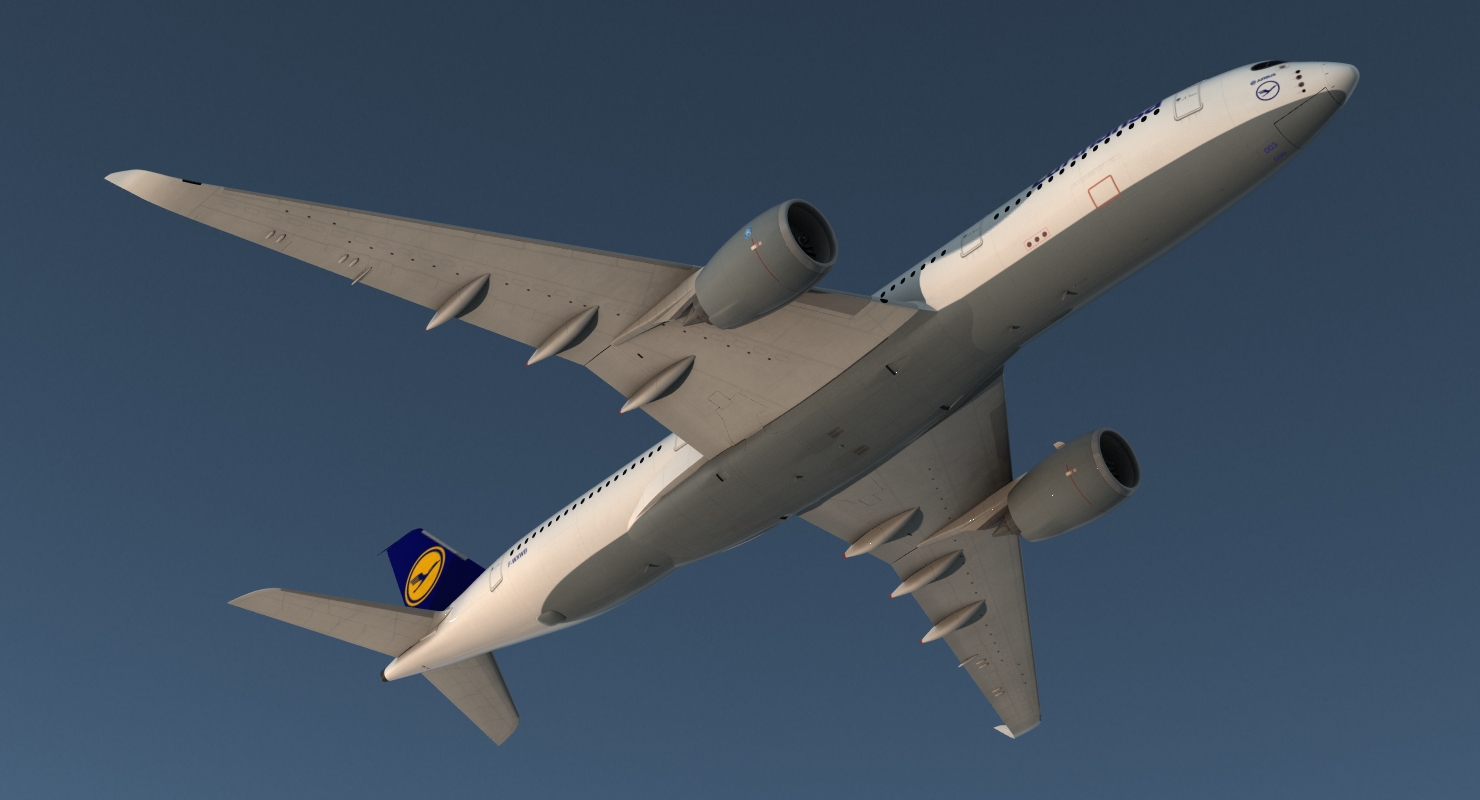 Airbus A350 900 Lufthansa Rigged 3D