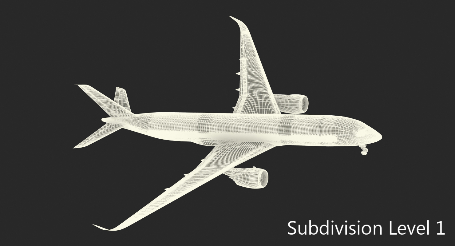 Airbus A350 900 Lufthansa Rigged 3D