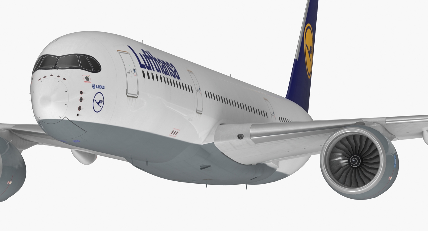 Airbus A350 900 Lufthansa Rigged 3D