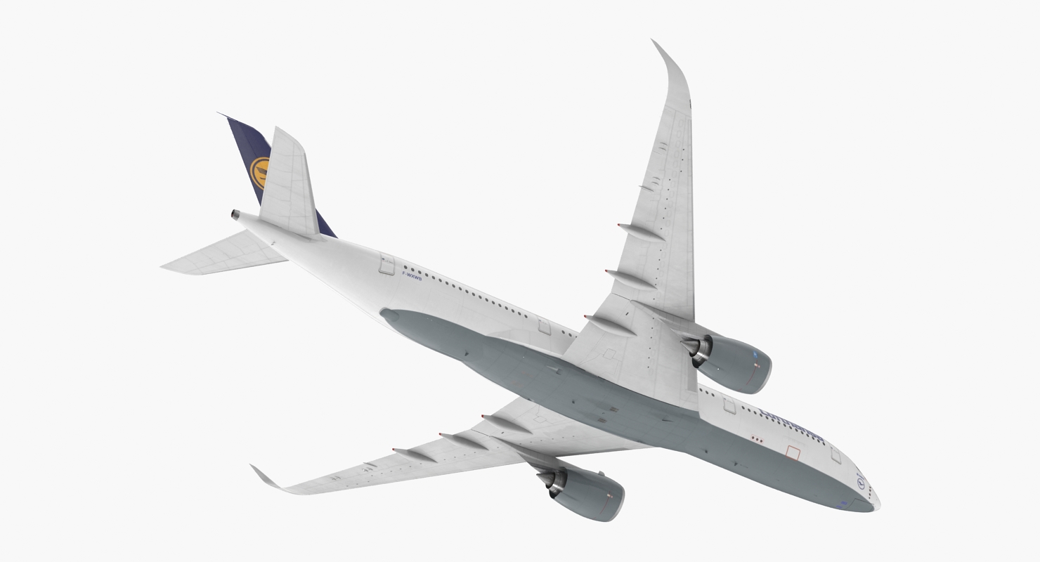 Airbus A350 900 Lufthansa Rigged 3D